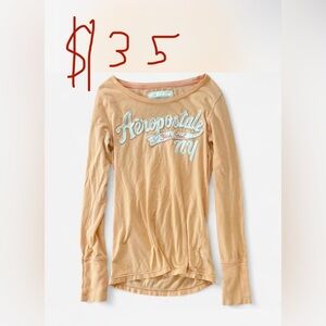 Aeropostale Women Orange Long Sleeve Tee